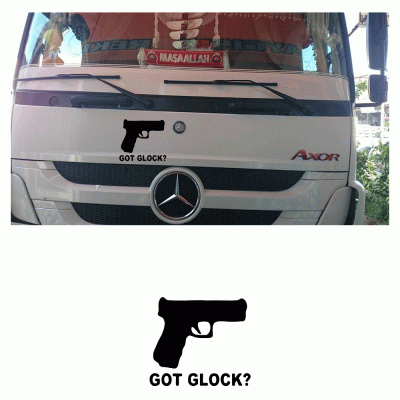 Kişiye Kamyona Özel Silah Got Glock Sticker Yapıştırma