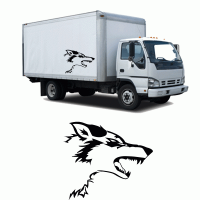 Kişiye Kamyona Özel Kurt Sticker Yapıştırma