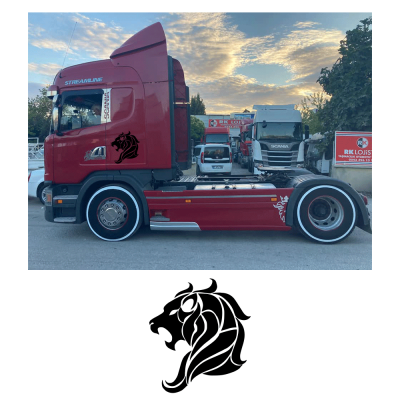 Kişiye Kamyona Özel Yeleli Aslan Sticker Yapıştırma