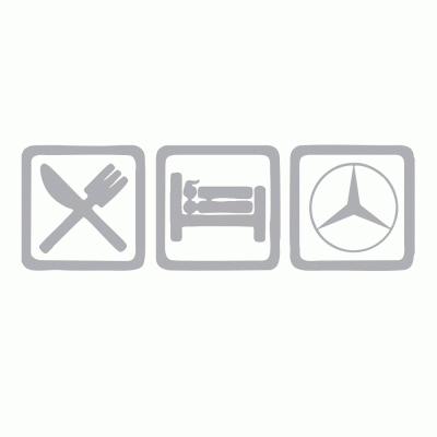 Kişiye Kamyona Özel Yemek Uyku Ve Mercedes İşaretleri Sticker Yapıştırma