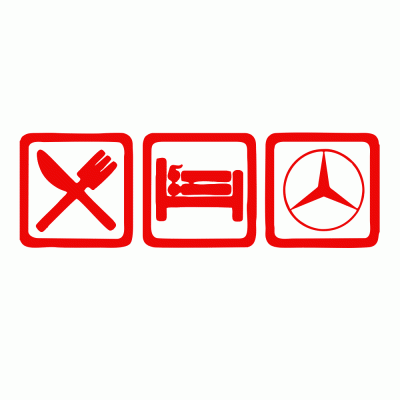 Kişiye Kamyona Özel Yemek Uyku Ve Mercedes İşaretleri Sticker Yapıştırma