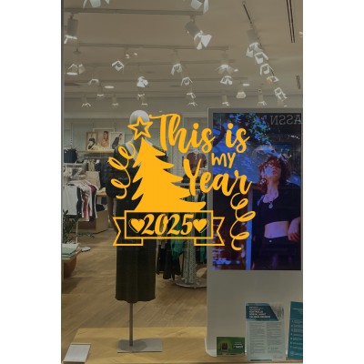 This Is My Year 2025 Yazısı Yılbaşı Süslemeleri Yeni Yıl Yılbaşı Vitrin Cam Sticker