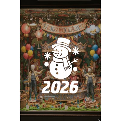 2026 Yılbaşı Cam Sticker Kardan Adam – Vitrin Dekor Yeni Yıl Süsleme