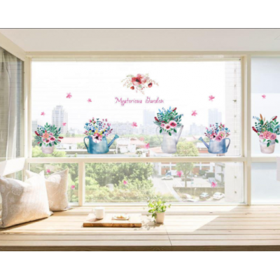  Çiçekçilere Özel Mysterious Garden Cam Vitrin Sticker Yapıştırma