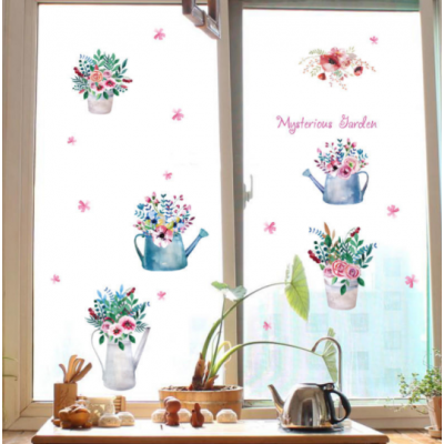  Çiçekçilere Özel Mysterious Garden Cam Vitrin Sticker Yapıştırma