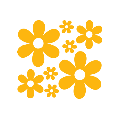  Kişiye Çiçekçilere Çoklu Papatya Deseni Sticker Yapıştırma