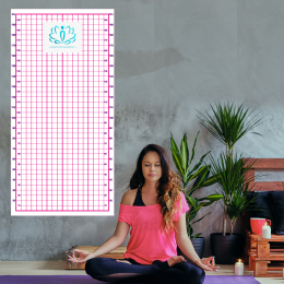 Firmaya Özel Yoga ve Plates Postür Tablosu Duvar Yapıştırma Pembe Renk  200x100cm