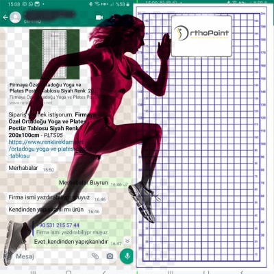 Firmaya Özel Sporcu ve Omurga Sağlığı Postür Tablosu Siyah Renk  200x100cm