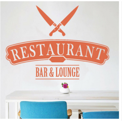Kafe ve Restoranlara Özel  Bar & Lounge Yazısı Cam Vitrin Sticker Yapıştırma