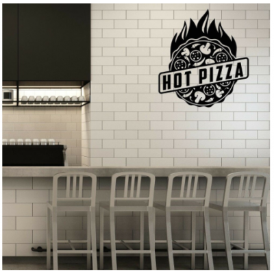 Sıcak Pizza İşareti Duvar Stickerı