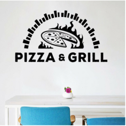 Pizza & Grill Duvar Stickerı