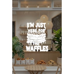 Kafe ve Restoranlara Özel Waffle Yazılı Cam Sticker – Kafe Vitrin Yazısı – Tatlıcı & Krep Dükkanı Cam Dekoru