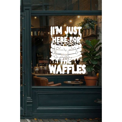 Kafe ve Restoranlara Özel Waffle Yazılı Cam Sticker – Kafe Vitrin Yazısı – Tatlıcı & Krep Dükkanı Cam Dekoru