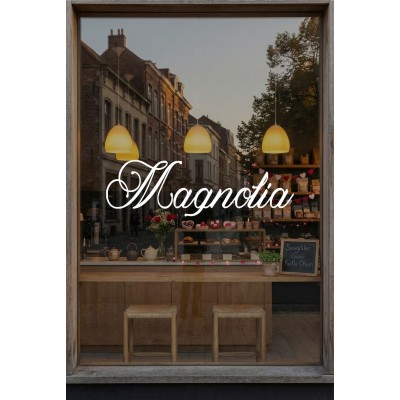 Kişiye Özel Kafe İsmi Cam Sticker – İşletme Logo Yazısı – Vitrin Cam Yazı Sticker