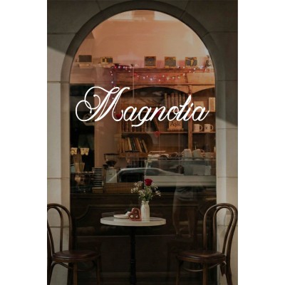 Kişiye Özel Kafe İsmi Cam Sticker – İşletme Logo Yazısı – Vitrin Cam Yazı Sticker