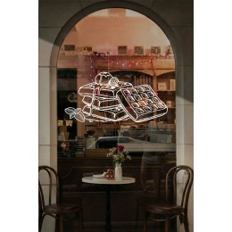 Kafe ve Pastaneler İçin Waffle Tatlı Cam Vitrin Sticker – Dekoratif Cam Yazısı