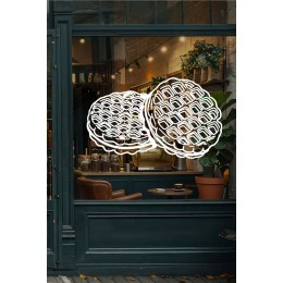 Restoran & Cafe Cam Sticker – Waffle Tasarım Vitrin Dekoru - Kafe Duvar & Vitrin Dekoru