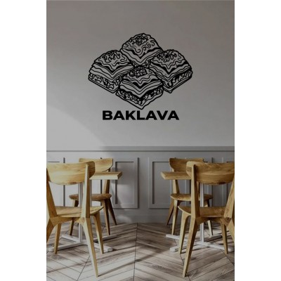 Baklava İkonlu Cam Vitrin Sticker – Kafe Dekorasyonu - Kafe Sticker Vitrin Tasarımı