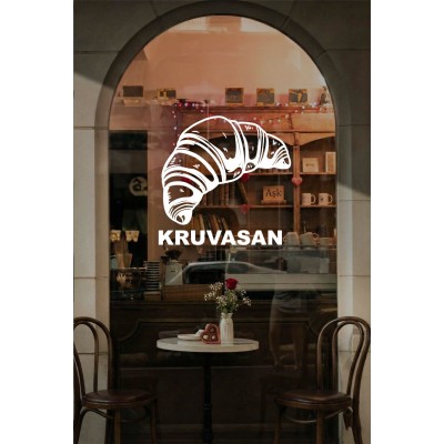 Kruvasan Duvar & Cam Sticker – Pastane Dekorasyonu - Kafe & Pastane Cam Vitrin Sticker