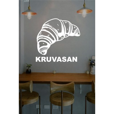 Kruvasan Duvar & Cam Sticker – Pastane Dekorasyonu - Kafe & Pastane Cam Vitrin Sticker
