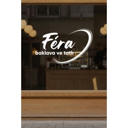 Kişiye Özel Kafe Cam Vitrin Sticker – İsimli Pastane & Tatlı Yazısı (Logo Tarzı Tasarım)