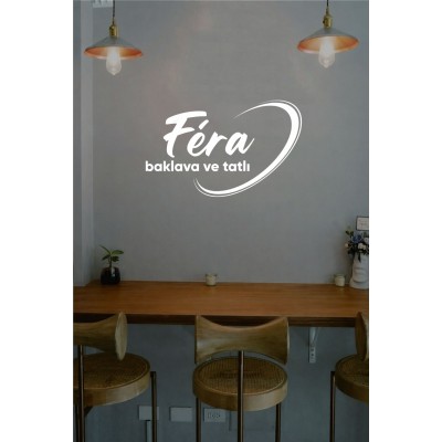 Kişiye Özel Kafe Cam Vitrin Sticker – İsimli Pastane & Tatlı Yazısı (Logo Tarzı Tasarım)