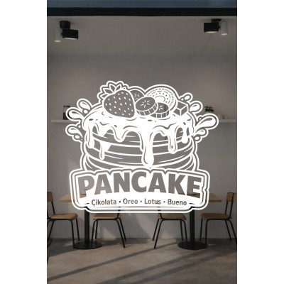 Pancake Kafe Vinil Sticker – Çikolata Oreo Lotus Bueno – Cam Vitrin Çıkartması – Pastane Sticker