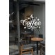 Coffee Kafe Vinil Cam Sticker – El Yazısı Kahve Yazılı Sticker – Kafe Vitrin & Duvar Çıkartması