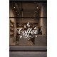 Coffee Kafe Vinil Cam Sticker – El Yazısı Kahve Yazılı Sticker – Kafe Vitrin & Duvar Çıkartması