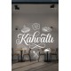 Kahvaltı Yazılı Kafe Duvar Sticker – Tost Yumurta Çay İkonlu Restoran Vinil Çıkartma