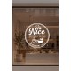 Kişiye Özel Kafe Logo Sticker - Kafe Dekorasyonu - İşletme Logosu Sticker - Kafe Vitrin & Duvar Çıkartması