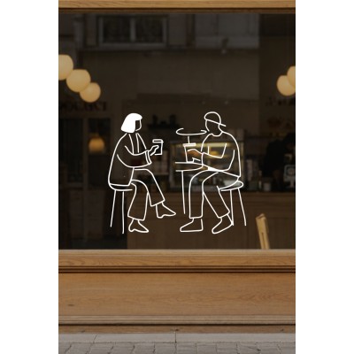 Kafede Oturan Çift Vitrin Sticker – Kafe Vitrin & Duvar Çıkartması – Kafe Vitrin Dekorasyonu Kafede Oturan Çift Vitrin Sticker – Kafe Vitrin & Duvar Çıkartması – Kafe Vitrin Dekorasyonu