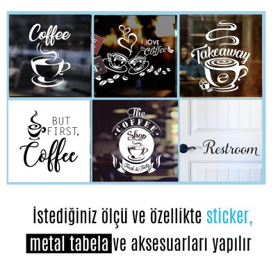 Desserts Yazılı Cam Sticker – Kafe & Pastane Vitrin Yazısı – Minimal Tatlı Cam Dekoru