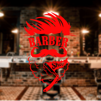 Berberlere ve Kuaförlere Özel Traş Olan Adam Sticker Yapıştırma