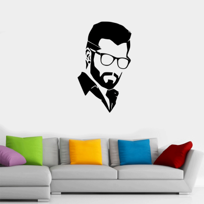 Kişiye Berberlere Özel Erkek Silüeti Sticker Yapıştırma