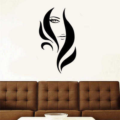 Kişiye Berberlere Özel Kadın Silüeti Silüeti Sticker Yapıştırma