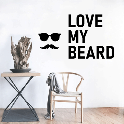 Kişiye Berberlere Özel Love My Beard Sticker Yapıştırma