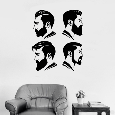 Kişiye Berberlere Özel Saç Stilleri Sticker Yapıştırma