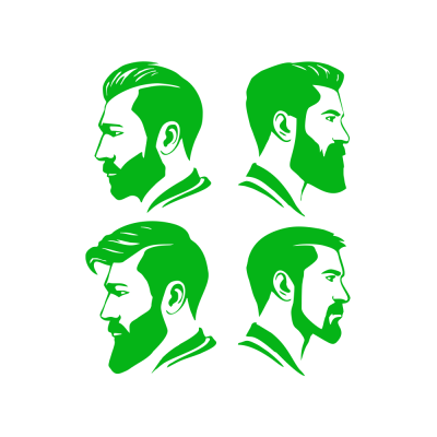 Kişiye Berberlere Özel Saç Stilleri Sticker Yapıştırma