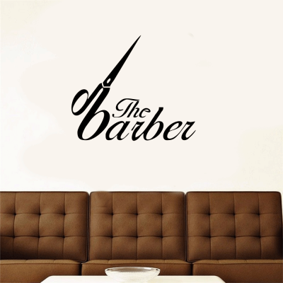 Kişiye Berberlere Özel The Barber Yazısı Sticker Yapıştırma