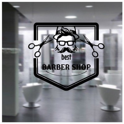 Kişiye Berberlere Kuaförlere Özel Best Berber Shop Dükkanı Yazısı Sticker Yapıştırma