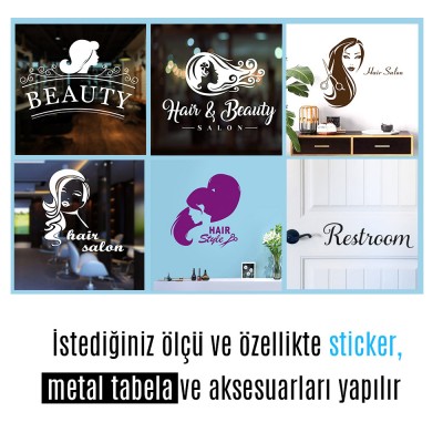  Kişiye Berberlere Kuaförlere Özel Berber Dükkanı Shop Logosu Yazısı Sticker Yapıştırma
