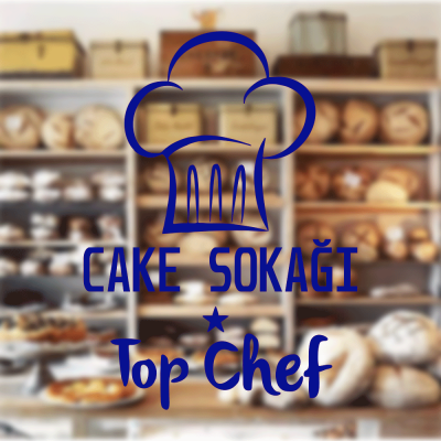 Fırın Ve Pastanelere Özel Firma Cake Sokağı Sticker Yapıştırma
