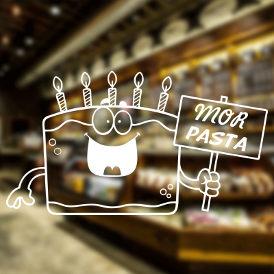 Fırın Ve Pastanelere Özel Firma Mor Pasta Sticker Yapıştırma