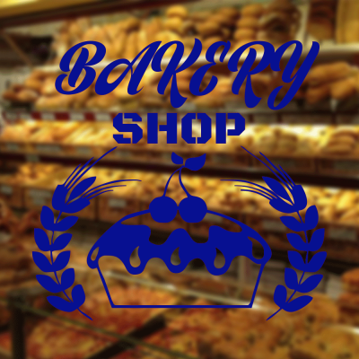 Fırın Ve Pastanelere Özel Küçük Kek Ve Buğdaylar Sticker Yapıştırma