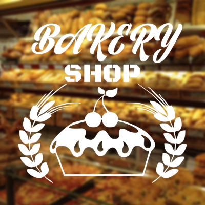 Fırın Ve Pastanelere Özel Küçük Kek Ve Buğdaylar Sticker Yapıştırma