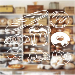 Fırın Ve Pastanelere Özel Unlu Mamül Çeşitleri Sticker Yapıştırma