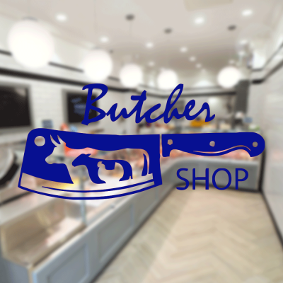 Kasap Ve Steak Houselara Özel Bıçağın Üstündeki Hayvan Silüetleri Sticker Yapıştırma Kasap Ve Steak Houselara Özel Bıçağın Üstündeki Hayvan Silüetleri Sticker Yapıştırma