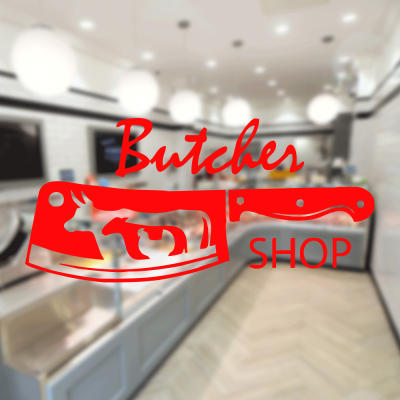 Kasap Ve Steak Houselara Özel Bıçağın Üstündeki Hayvan Silüetleri Sticker Yapıştırma Kasap Ve Steak Houselara Özel Bıçağın Üstündeki Hayvan Silüetleri Sticker Yapıştırma