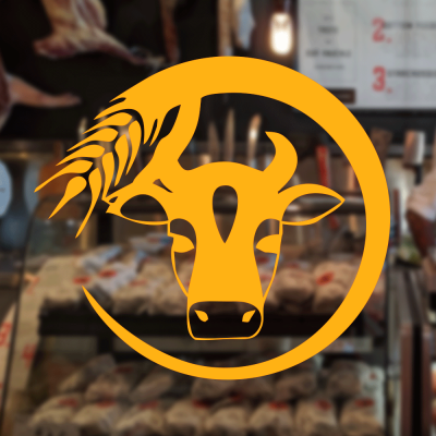  Kasap Ve Steak Houselara Özel Buğday Ve İnek Sticker Yapıştırma